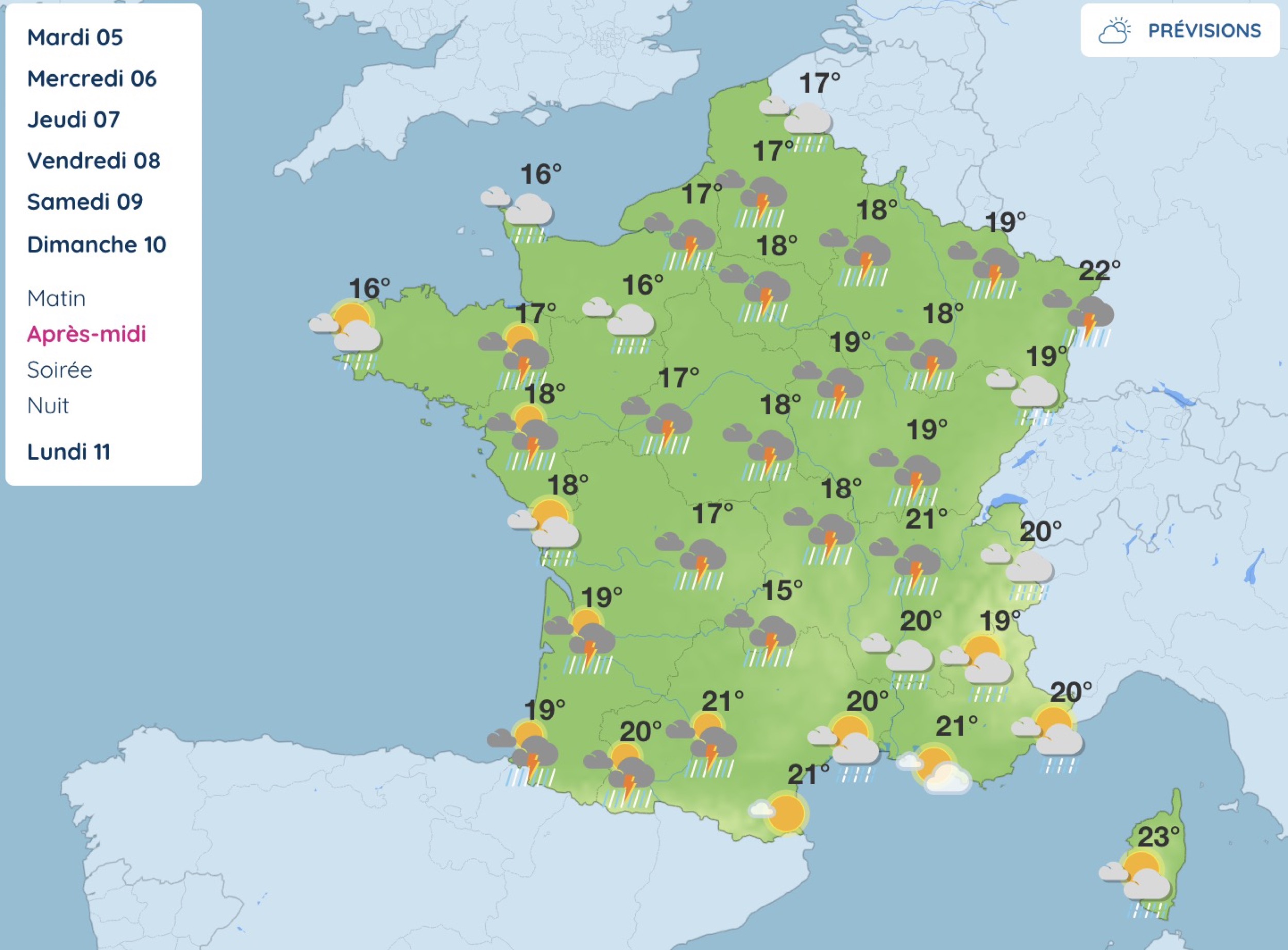 Pont du 8-Mai&nbsp;: ces r&eacute;gions o&ugrave; les orages pourraient g&acirc;cher votre week-end prolong&eacute;