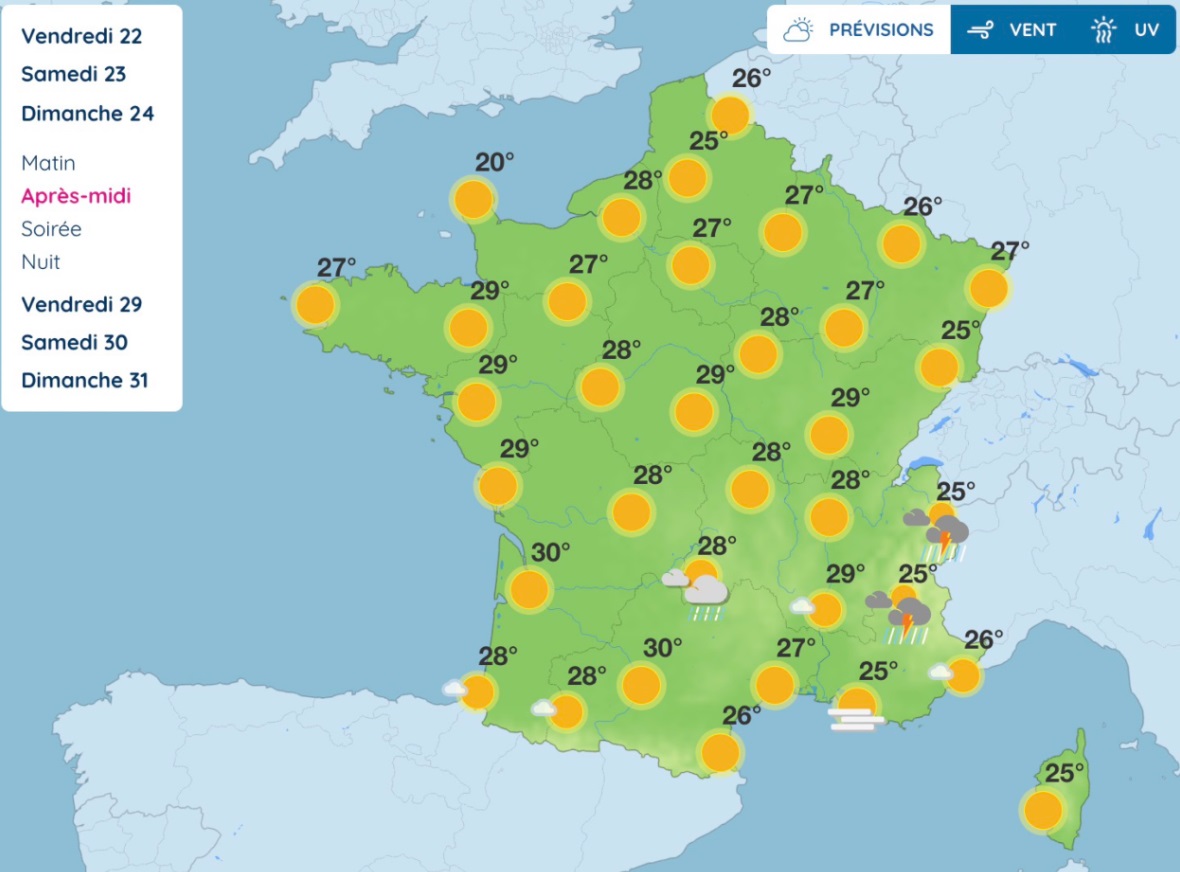 M&eacute;t&eacute;o du week-end de la Pentec&ocirc;te&nbsp;: soleil, chaleur et orages localis&eacute;s, voici ce qui vous attend dimanche